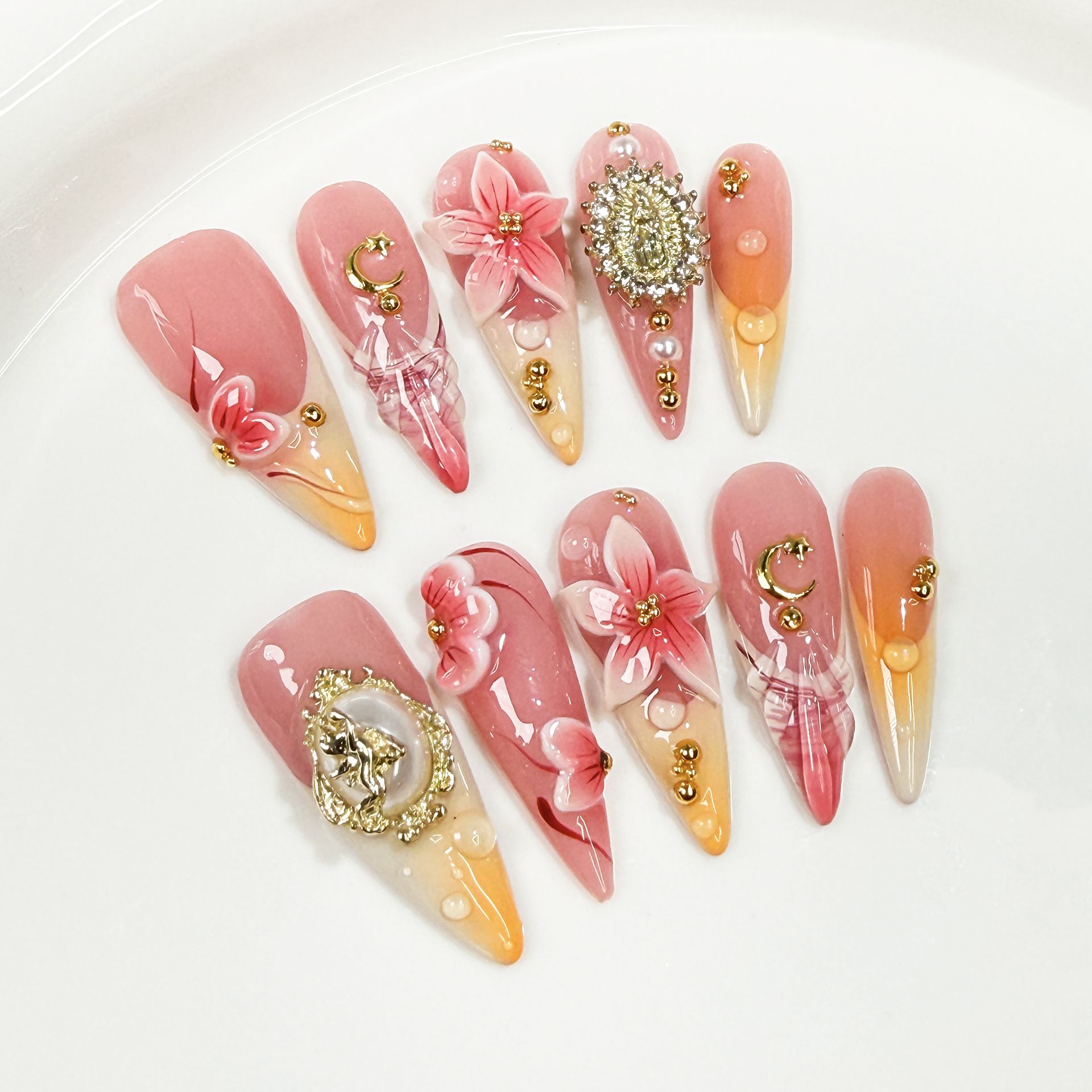 Photography Tips - 10Pcs Retro Long Stiletto Fake Nail