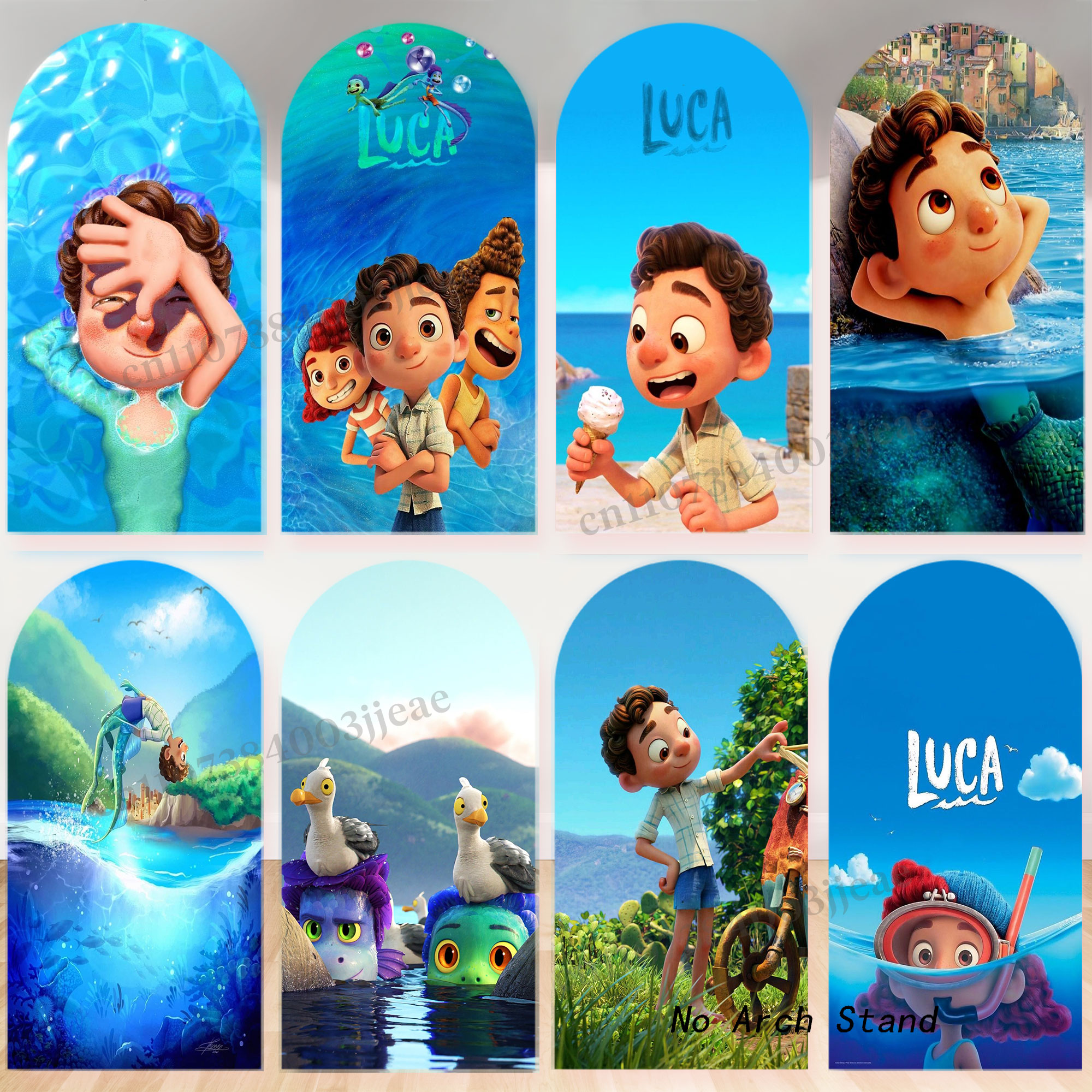 Photography Sport - Cartoon Luca Theme Arch Backdrop Boys