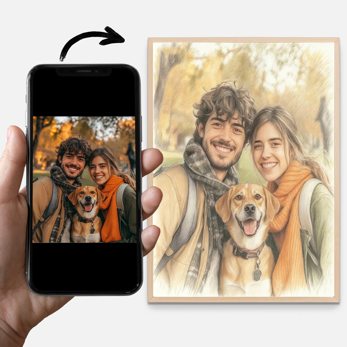 Photograph Lyrics - Personalized Custom Colored Pencil Style Canvas