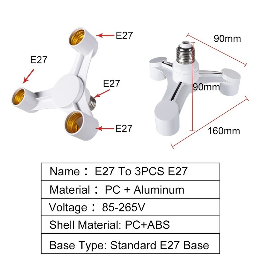 Bulbs Socket 3In1 E27 to E27 e - đánh giá và giá Photography Bulb