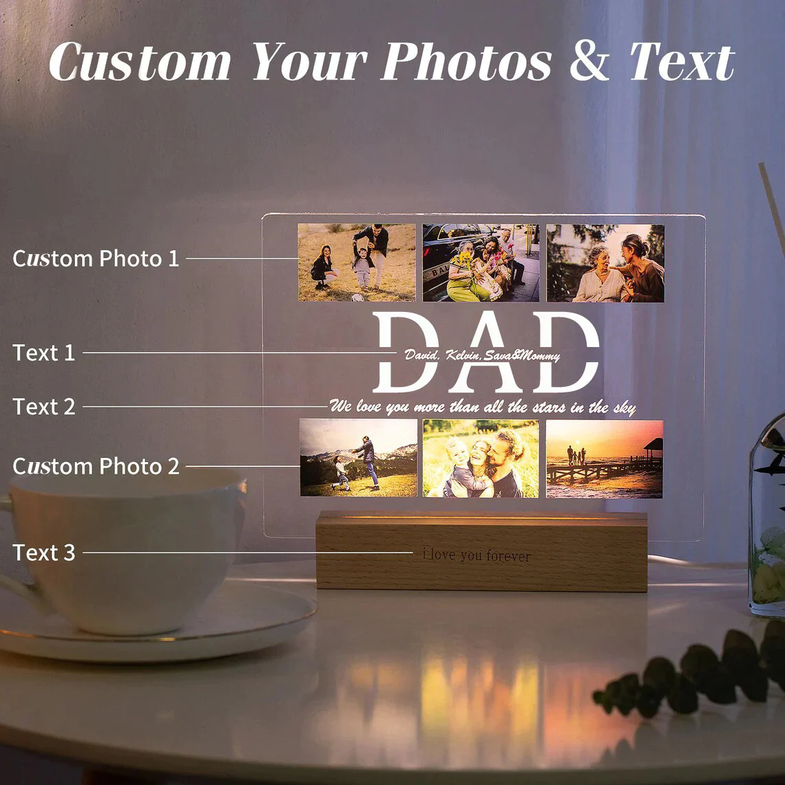 Personalized Custom Photo Text - đánh giá và giá Photography Bulb