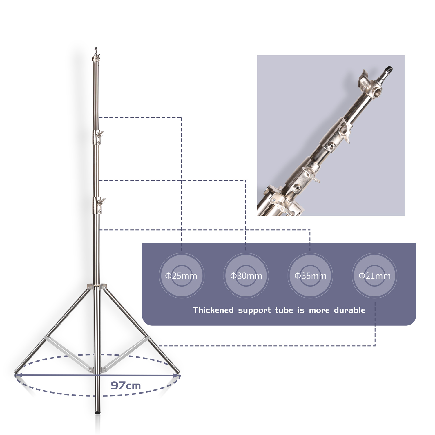 SH 2.8M Stainless Steel Light  - đánh giá và giá Photography Basics