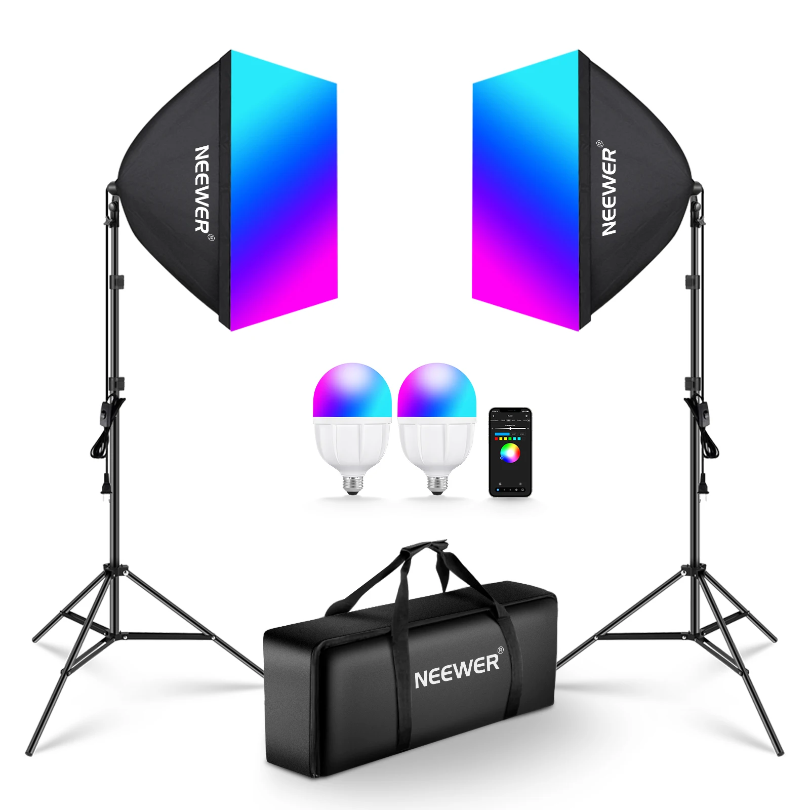 NEEWER RGB Softbox Lighting Ki - đánh giá và giá Photography Bulb