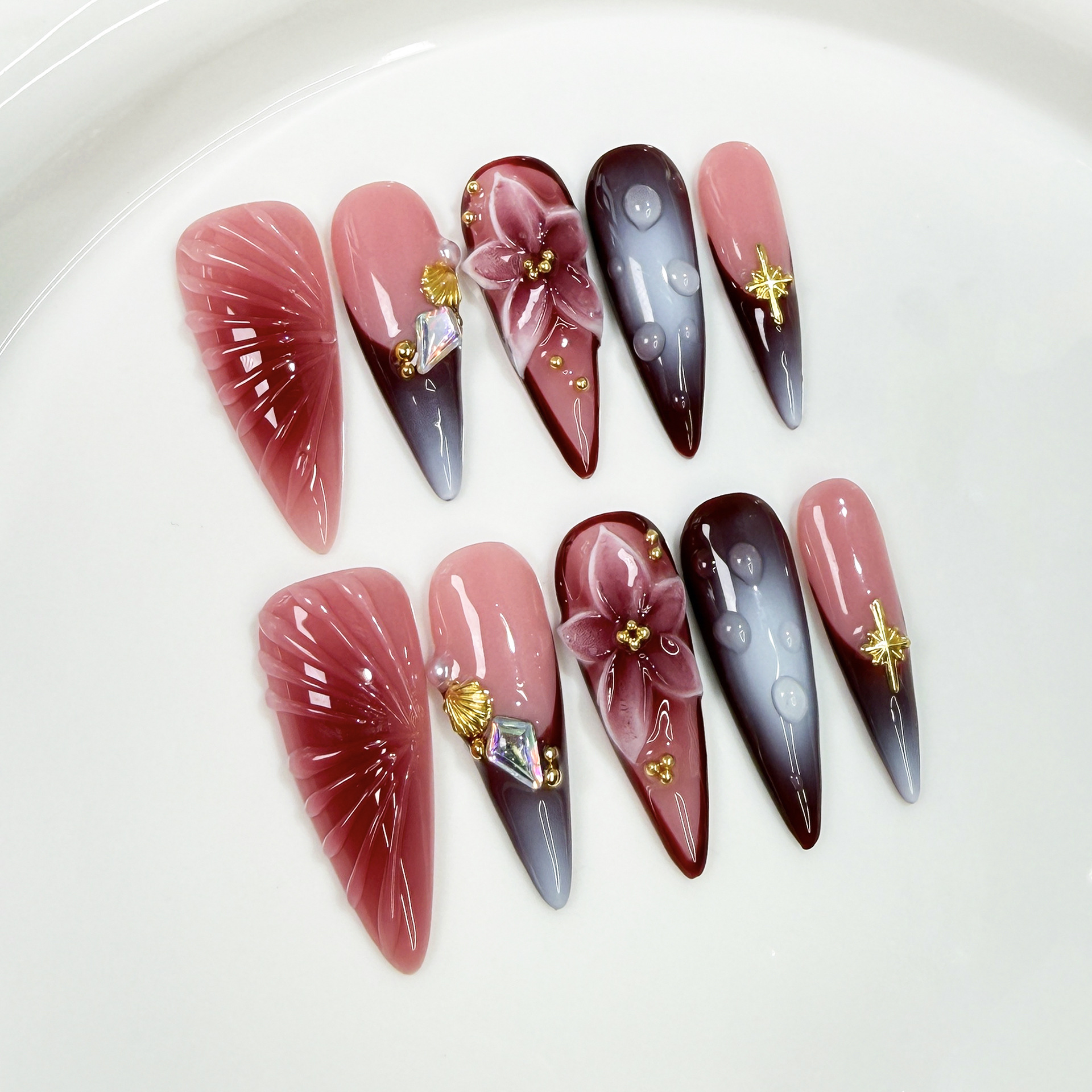 10Pcs Retro Long Stiletto Fake - đánh giá và giá Photography Tips