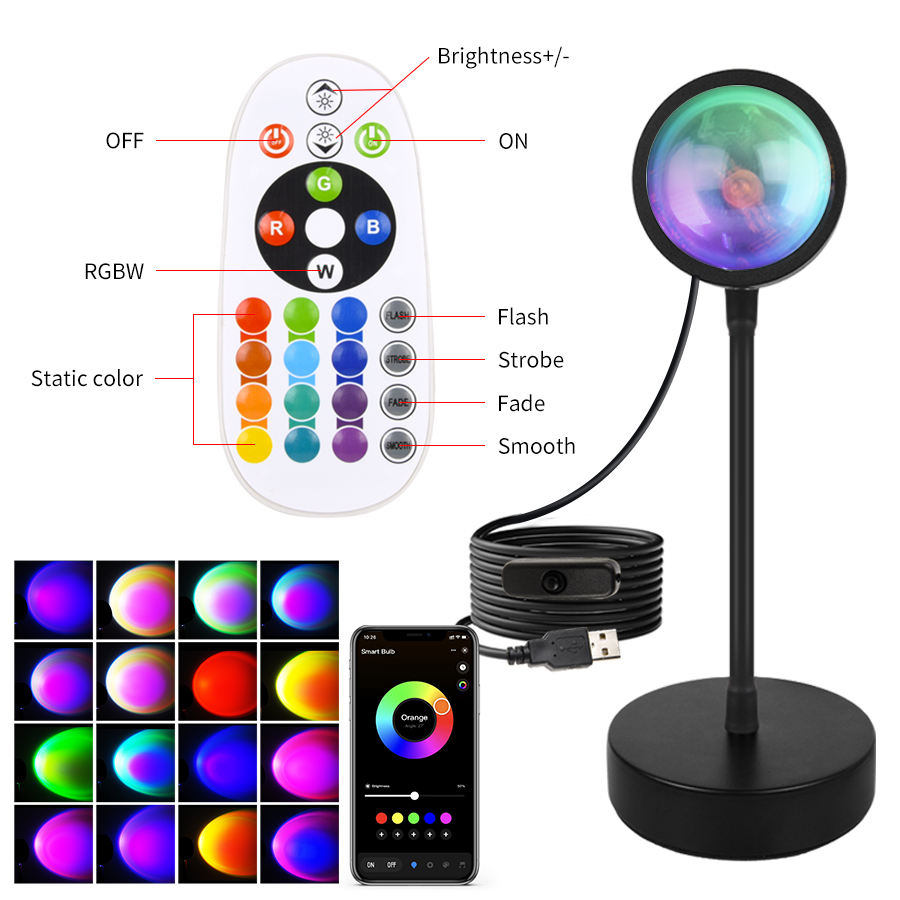 Smart Sunset Lamp Tuya LED Nig - đánh giá và giá Photography Bulb