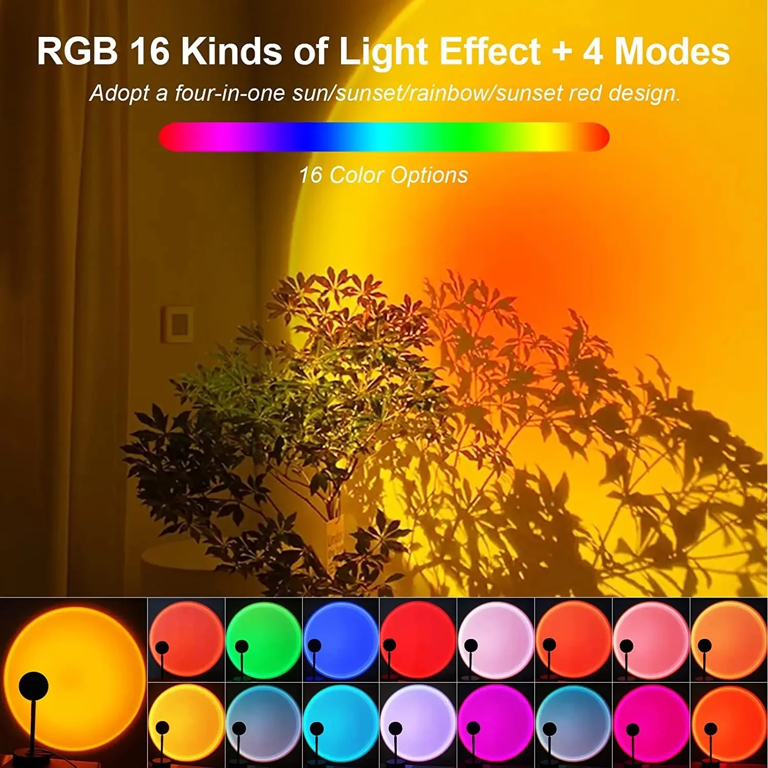16 Color Sunset Lamp,RGB Mood  - đánh giá và giá Photography Bulb